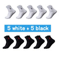 Men's Cotton Business Socks – Breathable Mid-Tube Black Socks, 10-Pack