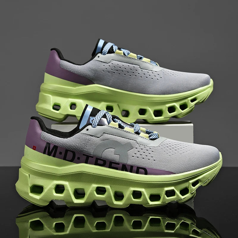 Men's Breathable Mesh Casual Sneakers – Lightweight Lace-Up Walking and Running Shoes