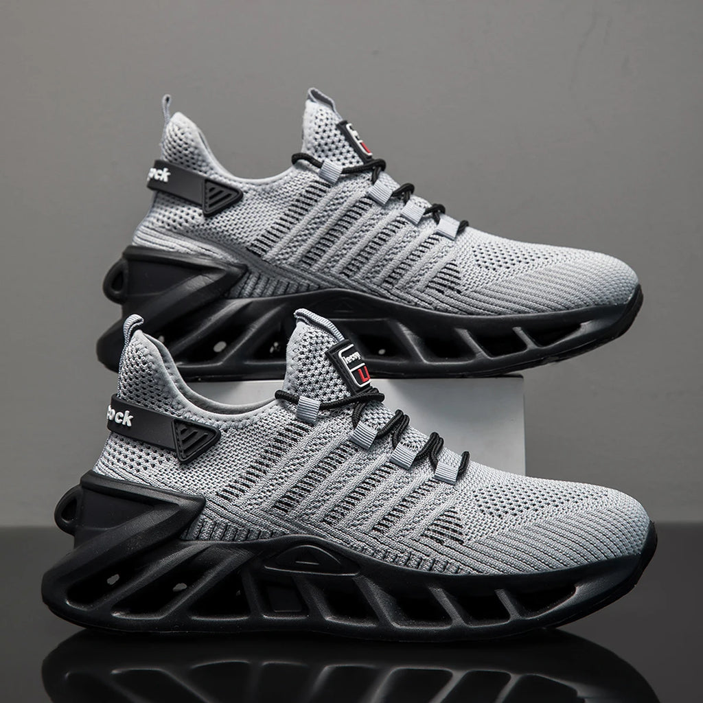 Men's Mesh Lace-Up Casual Sports Shoes with Thick Sole – Comfortable All-Season Fashion Sneakers