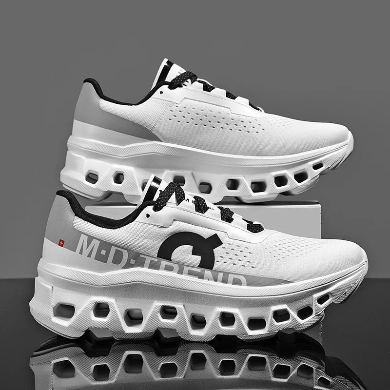 Men's Breathable Mesh Casual Sneakers – Lightweight Lace-Up Walking and Running Shoes