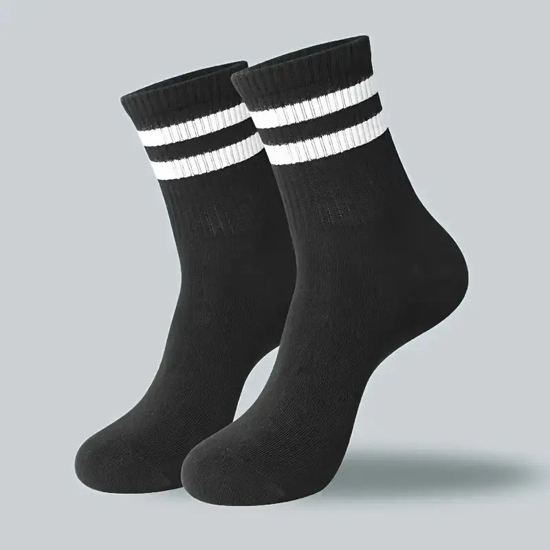 Men Women Striped Socks Fashion Color Soft Comfortable Sweat Absorbing Breathable Lovers Sports Style Casual Socks 6/10/20 Pairs