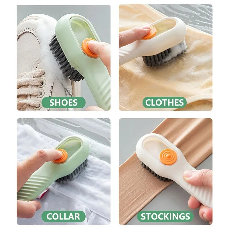 1/2Pcs Multifunctional Soft Bristle Cleaning Brush for Shoes and Clothes Liquid Applicator Scrubber Household Shoe Cleaner
