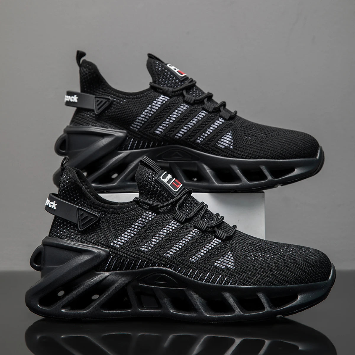 Men's Mesh Lace-Up Casual Sports Shoes with Thick Sole – Comfortable All-Season Fashion Sneakers
