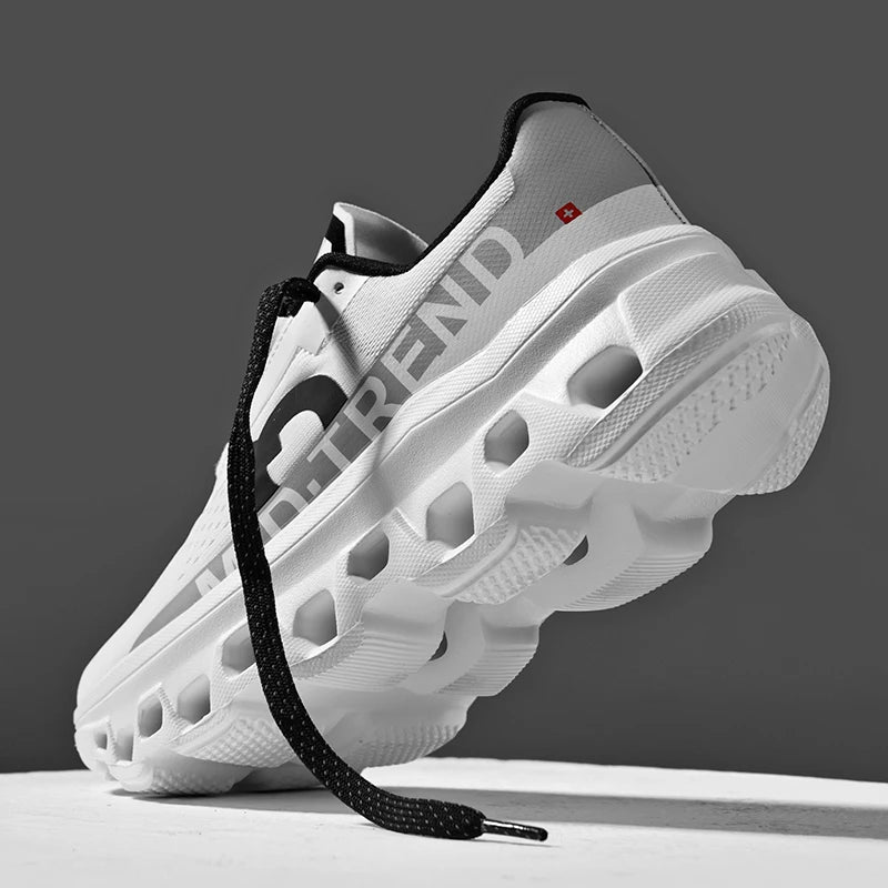 Men's Breathable Mesh Casual Sneakers – Lightweight Lace-Up Walking and Running Shoes