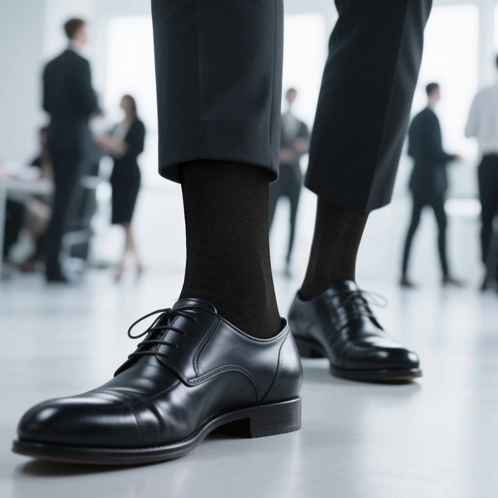 Men's Thin Cotton Dress Socks – Lightweight Formal & Casual Office Socks, 5-Pack (EU 37–46)