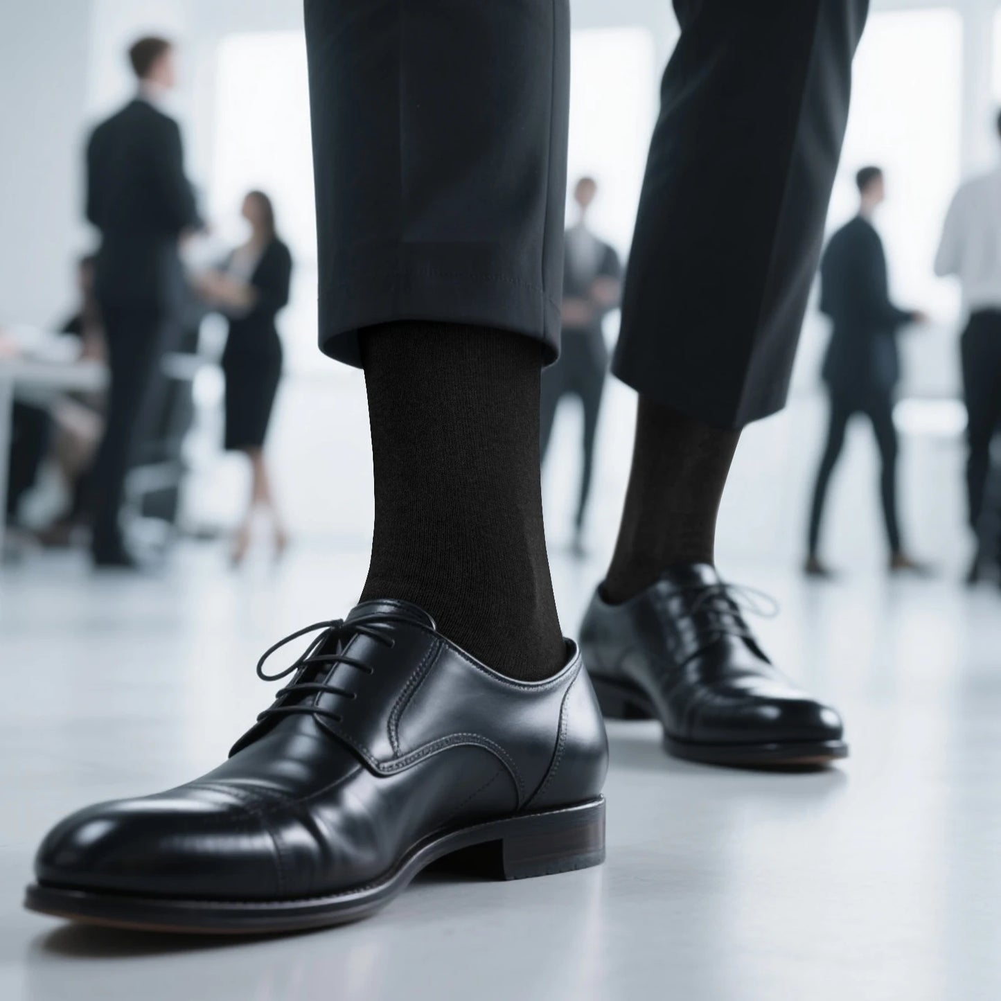 YUEDGE Men Breathable Thin Lightweight Cotton Casual Formal Office Business Dress Socks For Size 37-46 EU(5 Pairs/Pack)