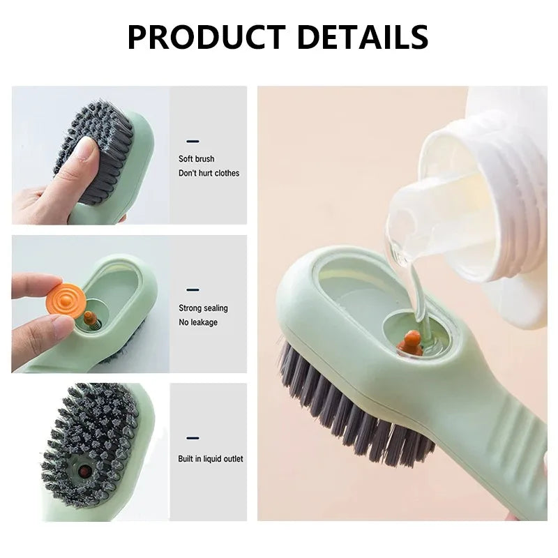 1/2Pcs Multifunctional Soft Bristle Cleaning Brush for Shoes and Clothes Liquid Applicator Scrubber Household Shoe Cleaner