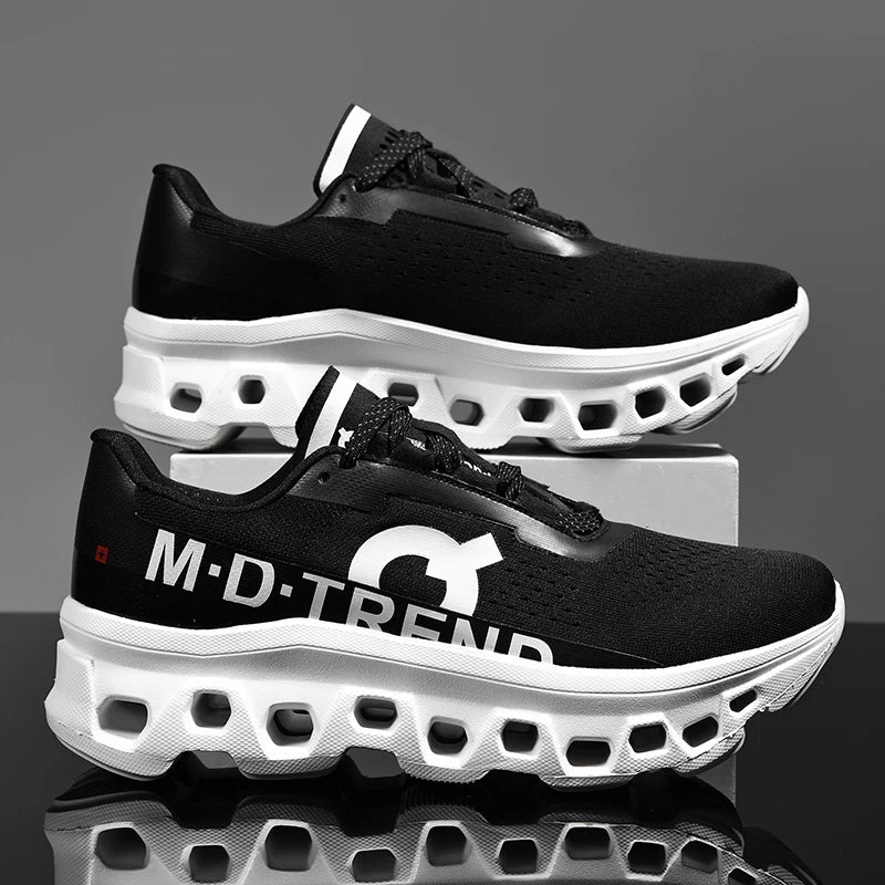 Men's Breathable Mesh Casual Sneakers – Lightweight Lace-Up Walking and Running Shoes