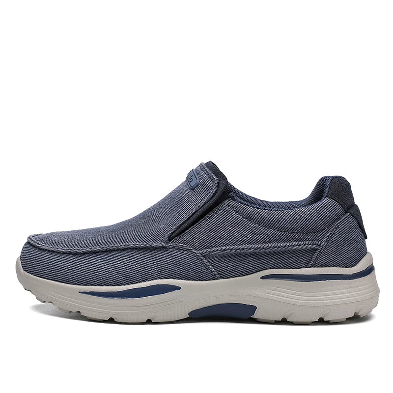 Men's Canvas Slip-On Loafers – Breathable Lightweight Casual Shoes
