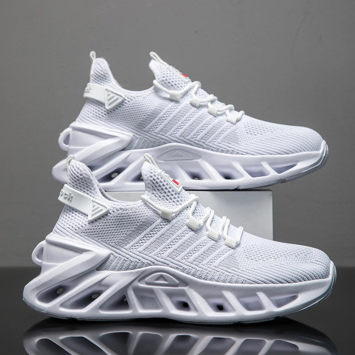 Men's Mesh Lace-Up Casual Sports Shoes with Thick Sole – Comfortable All-Season Fashion Sneakers