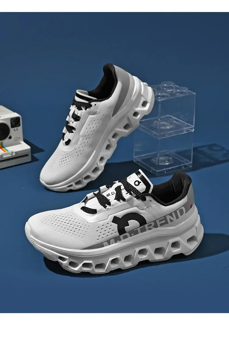 Men's Breathable Mesh Casual Sneakers – Lightweight Lace-Up Walking and Running Shoes