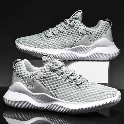 Men's Breathable Mesh Walking Sneakers – Comfortable Casual Lace-Up Running Shoes for Summer
