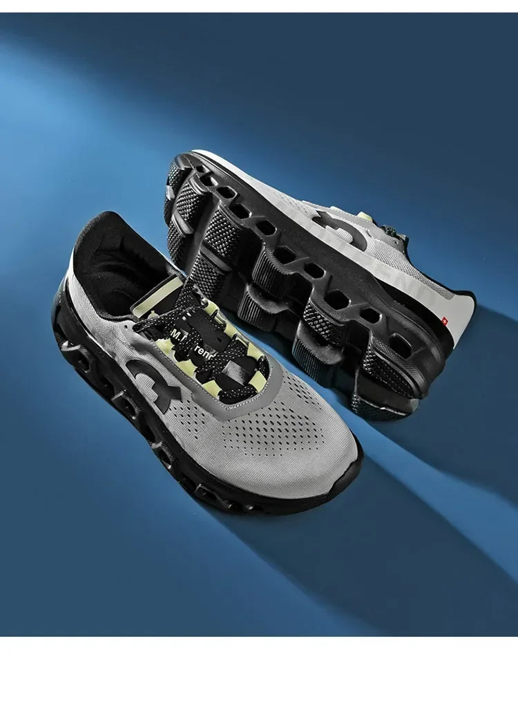 Men's Breathable Mesh Casual Sneakers – Lightweight Lace-Up Walking and Running Shoes
