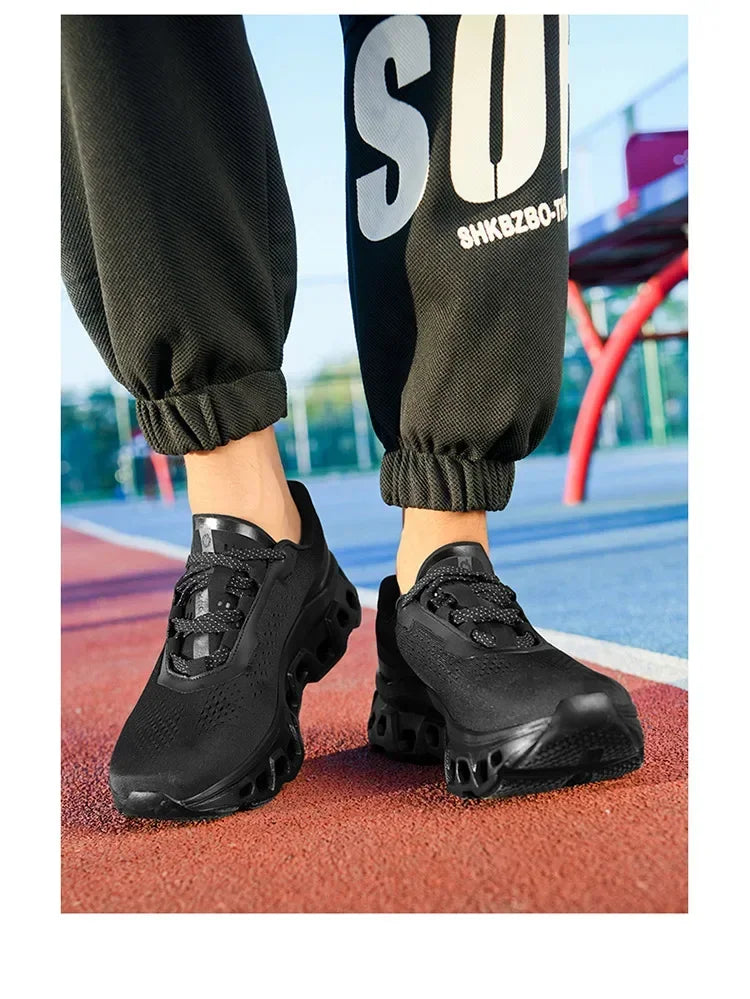 Men's Breathable Mesh Casual Sneakers – Lightweight Lace-Up Walking and Running Shoes