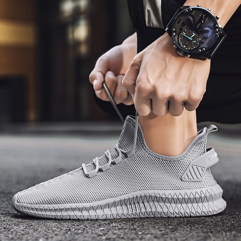 Breathable Platform Running Sneakers for Men – Lightweight Flexible Anti-Slip Casual Shoes