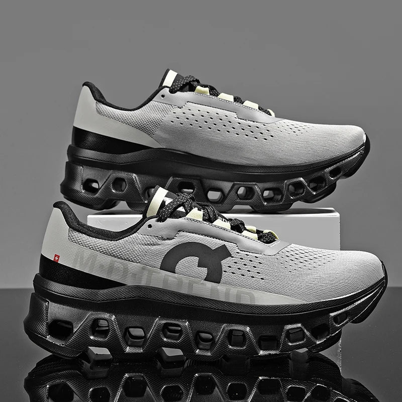 Men's Breathable Mesh Casual Sneakers – Lightweight Lace-Up Walking and Running Shoes