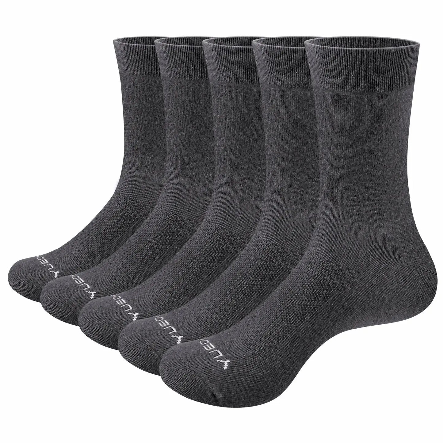 YUEDGE Men Breathable Thin Lightweight Cotton Casual Formal Office Business Dress Socks For Size 37-46 EU(5 Pairs/Pack)