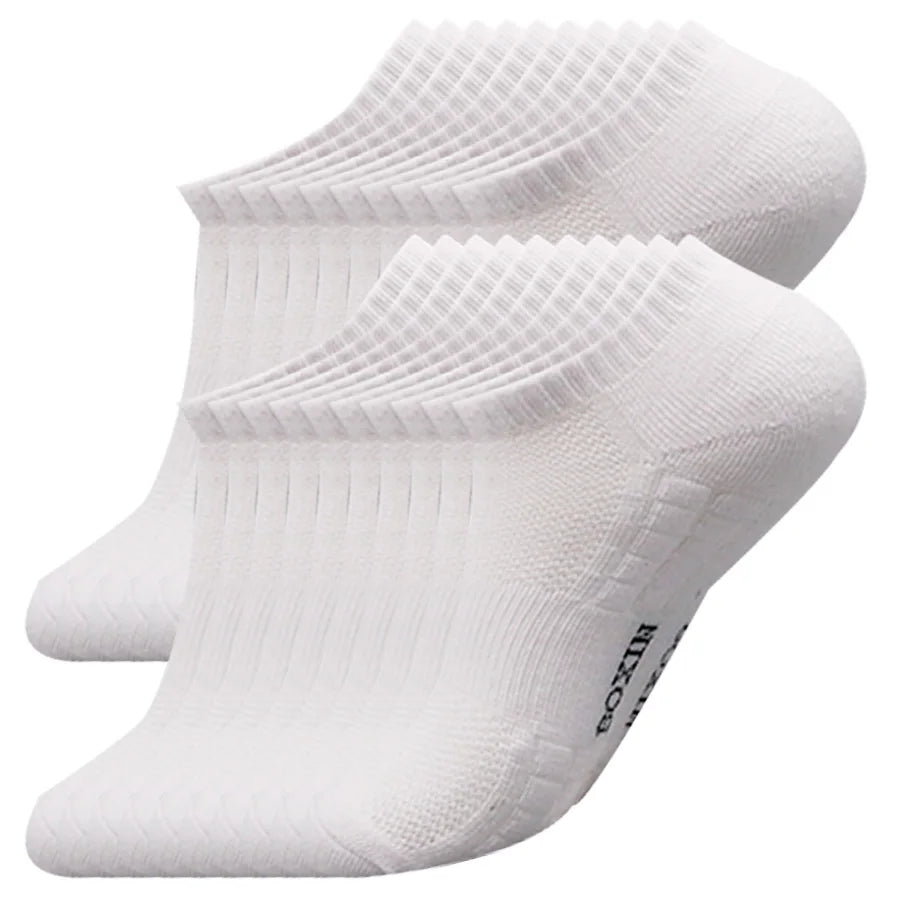 New 20 Pairs Cool Men Black White Warm Socks Set Autumn Winter Male Solid Color Sport Short Socks For Men Dropshipping