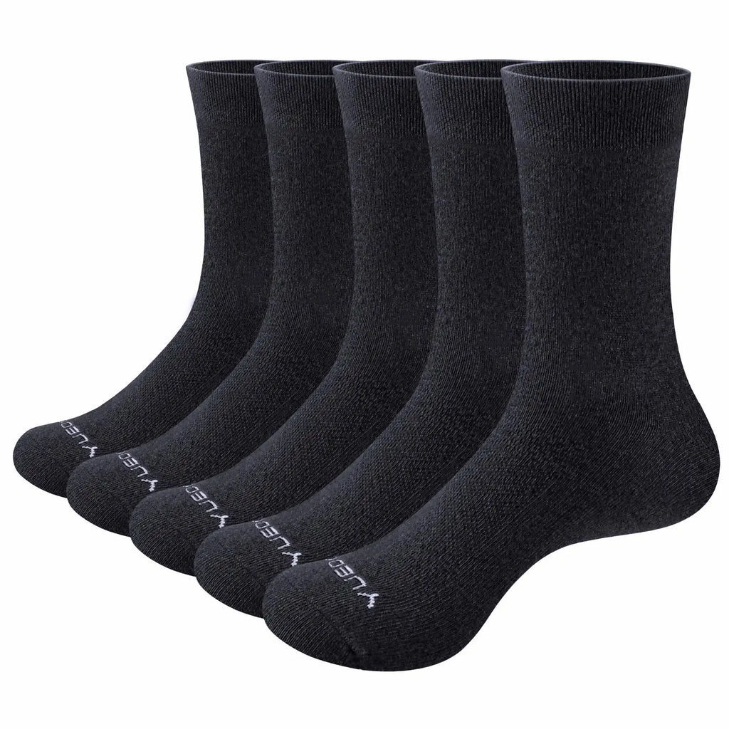 Men's Thin Cotton Dress Socks – Lightweight Formal & Casual Office Socks, 5-Pack (EU 37–46)