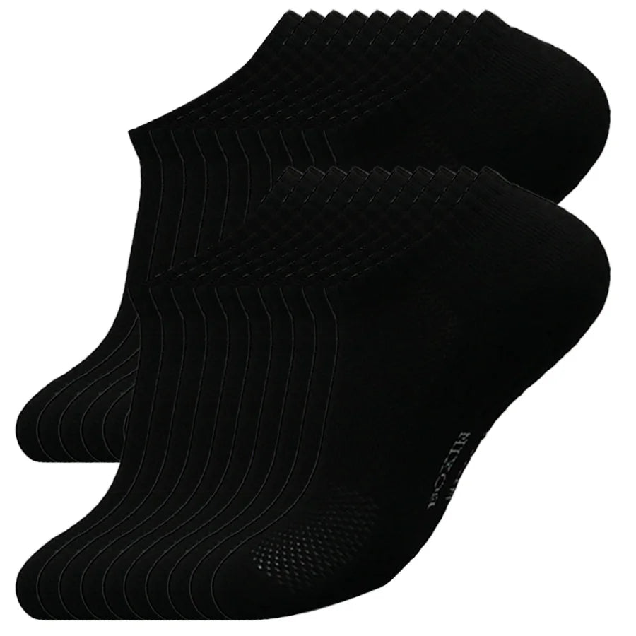 New 20 Pairs Cool Men Black White Warm Socks Set Autumn Winter Male Solid Color Sport Short Socks For Men Dropshipping