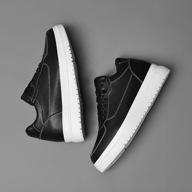 New Invisible Height-increasing Shoes for Men, 6CM-8CM-10CM Sports Shoes,White Leather Sports Shoes for Men,Enlarged Sizes 36-46